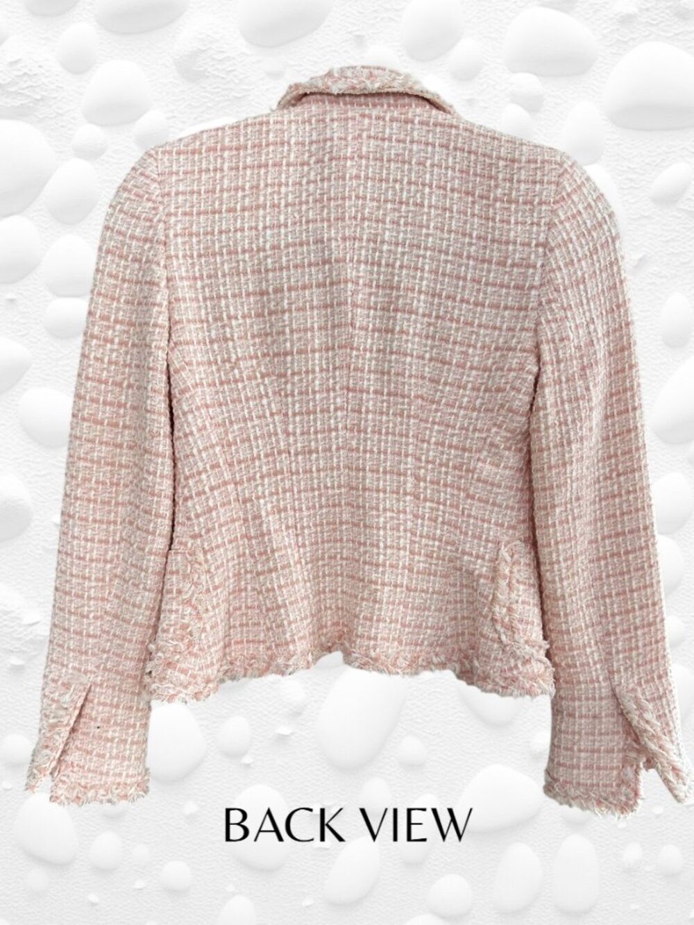 ZARA BASIC Light Pink Tweed Jacket, Size 2 - Like New - Picture 2 of 8